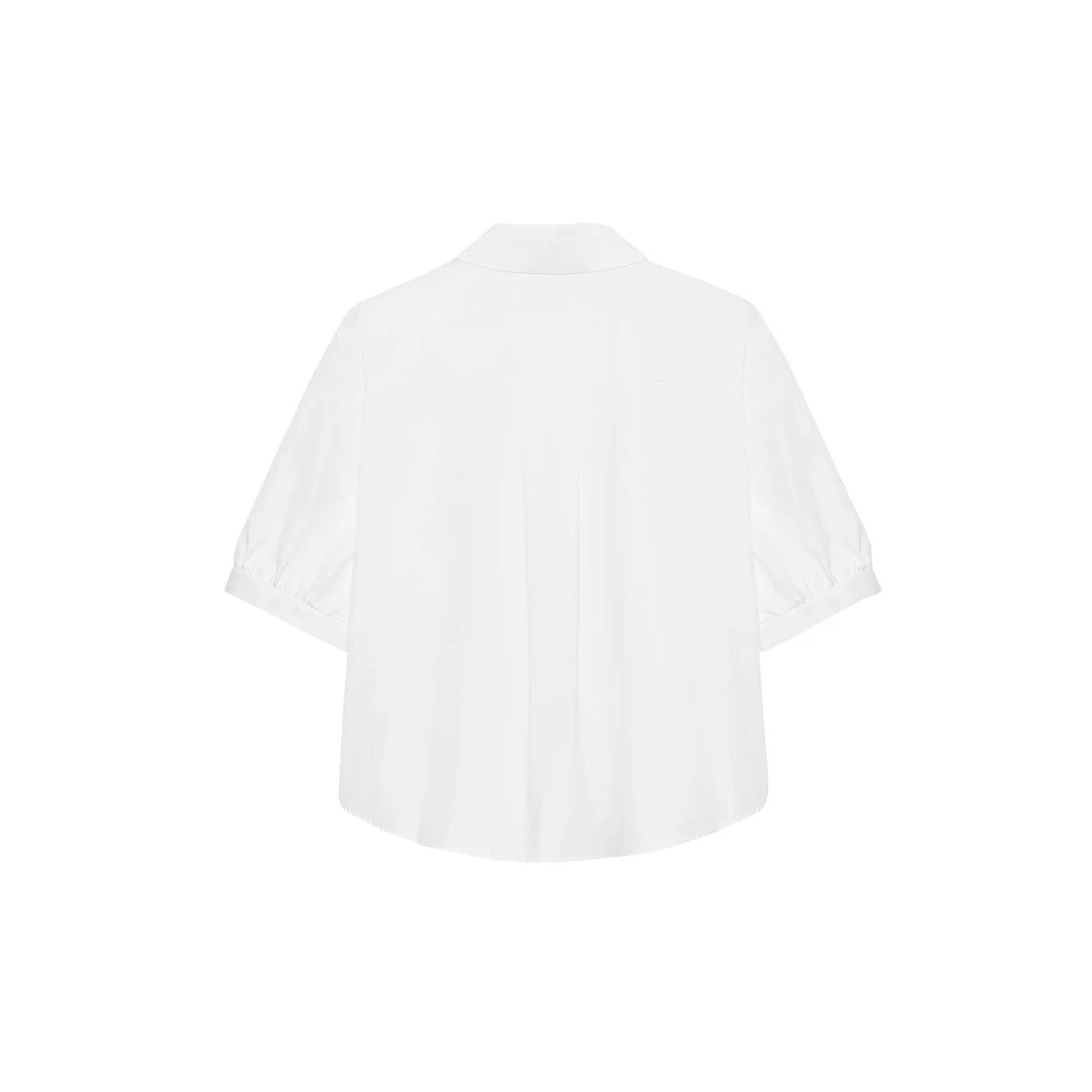 Faux Pearl Collar Short-Sleeve Shirt