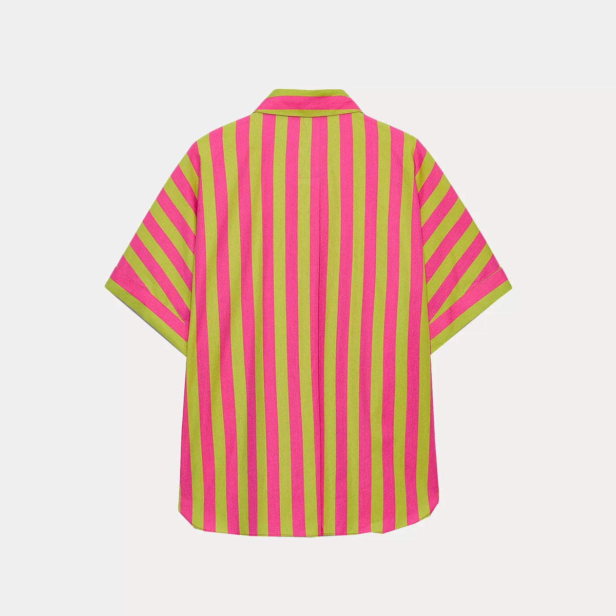 Striped Rolled-Cuff Short-Sleeve Shirt