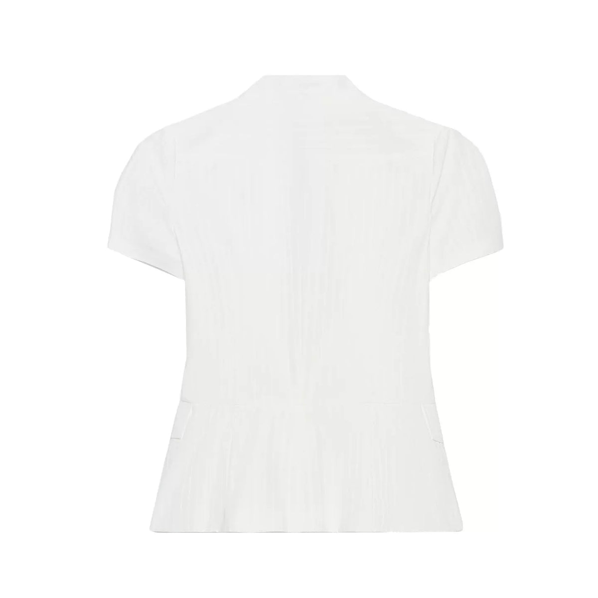 Plaid High-Neck Short-Sleeve Top