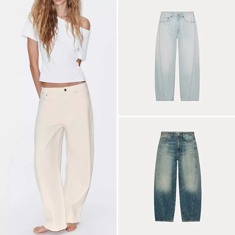 Balloon-Fit Mid-Rise Jeans