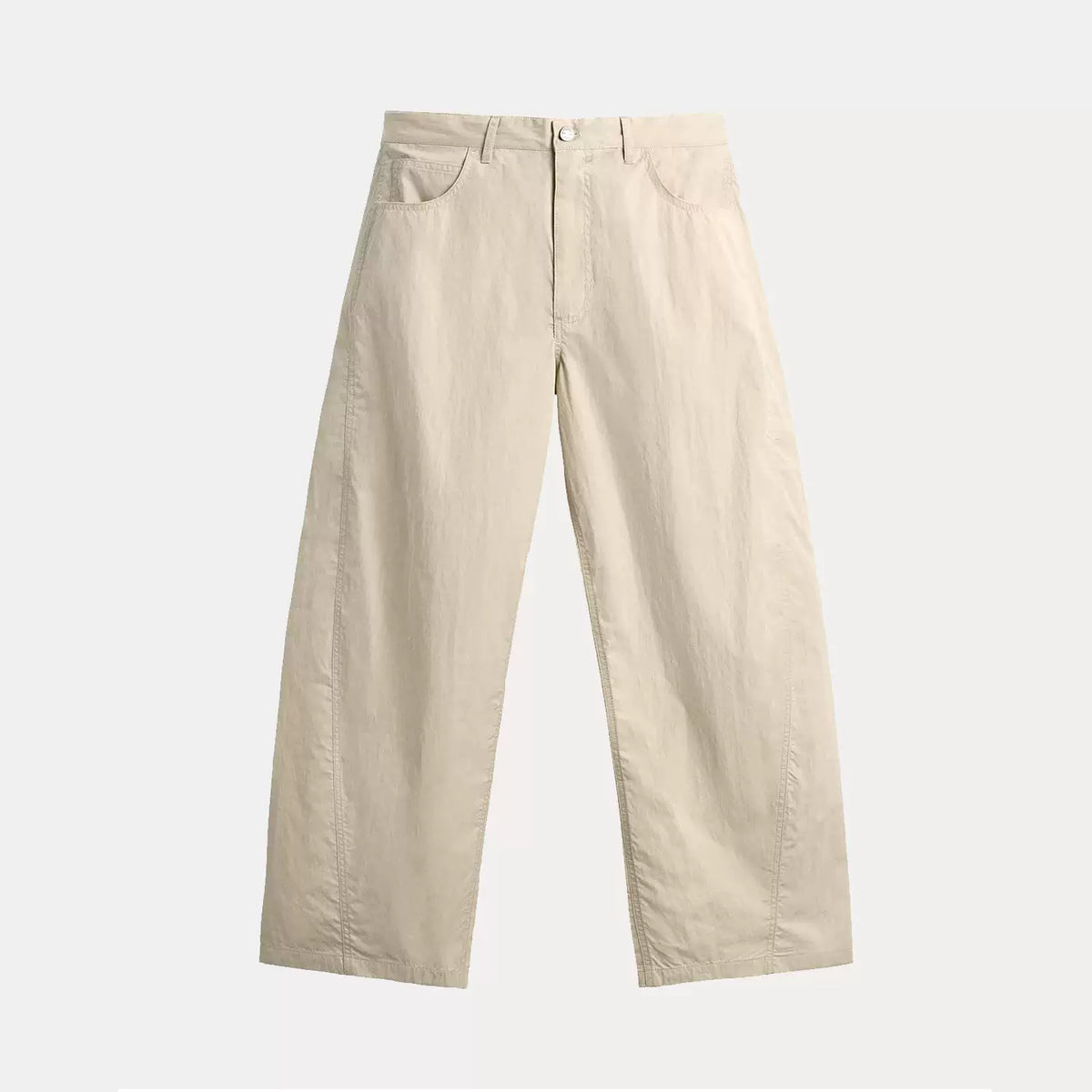 Curved Leg Zip Trousers
