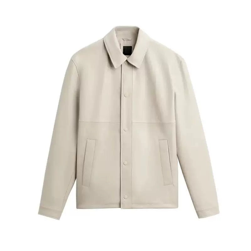 Faux Leather Slim Zip Jacket