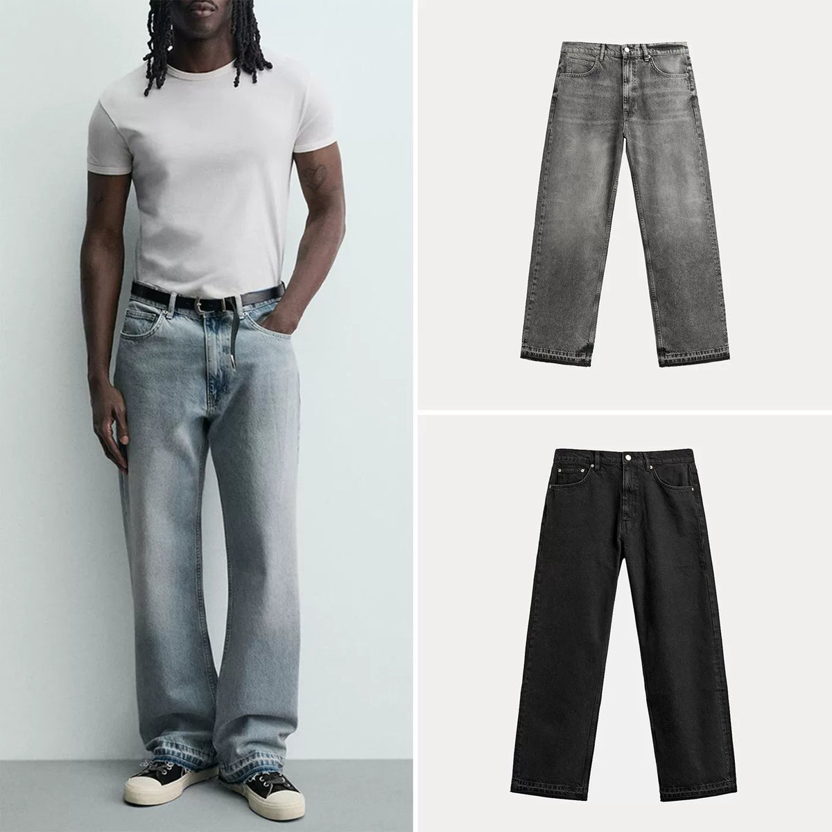 Mid-Rise Relaxed Straight Jeans