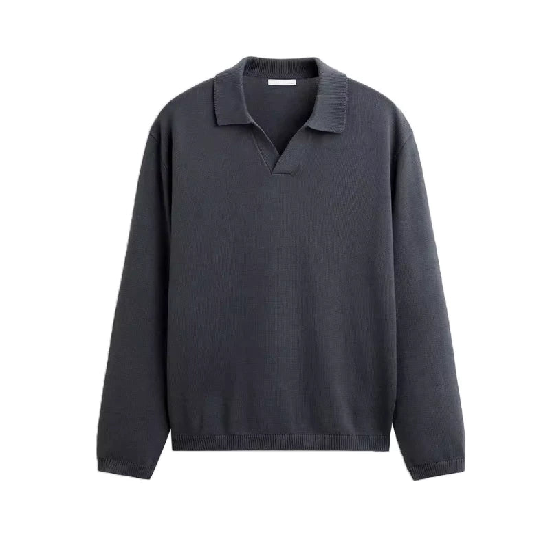 Long-Sleeve Knit Polo