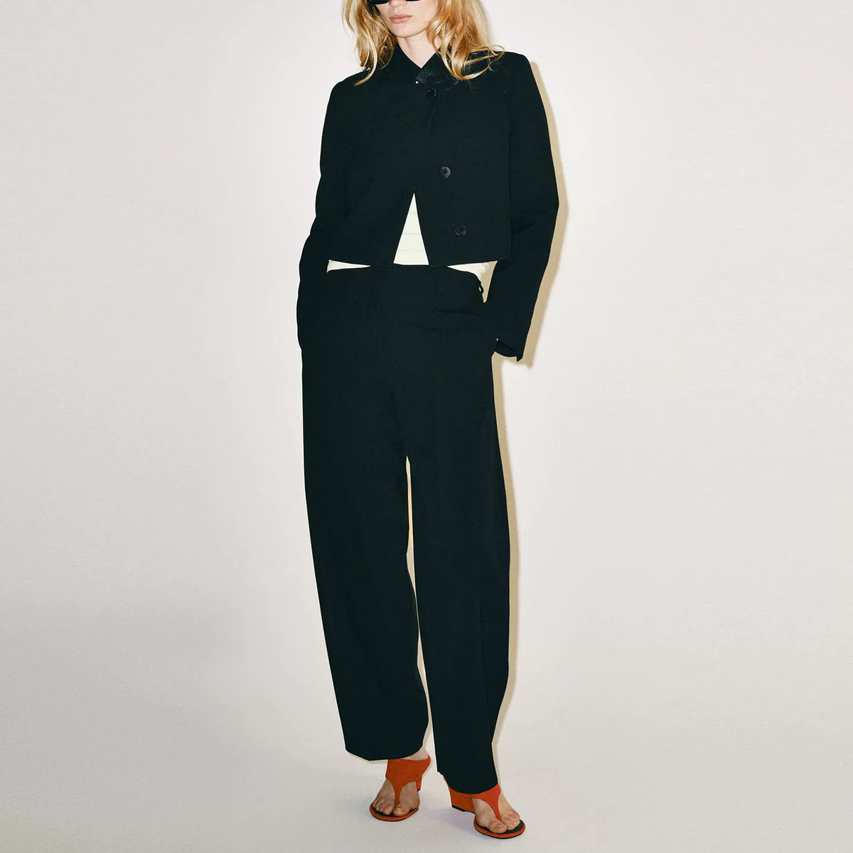 Cropped Blazer and Balloon Trousers Set