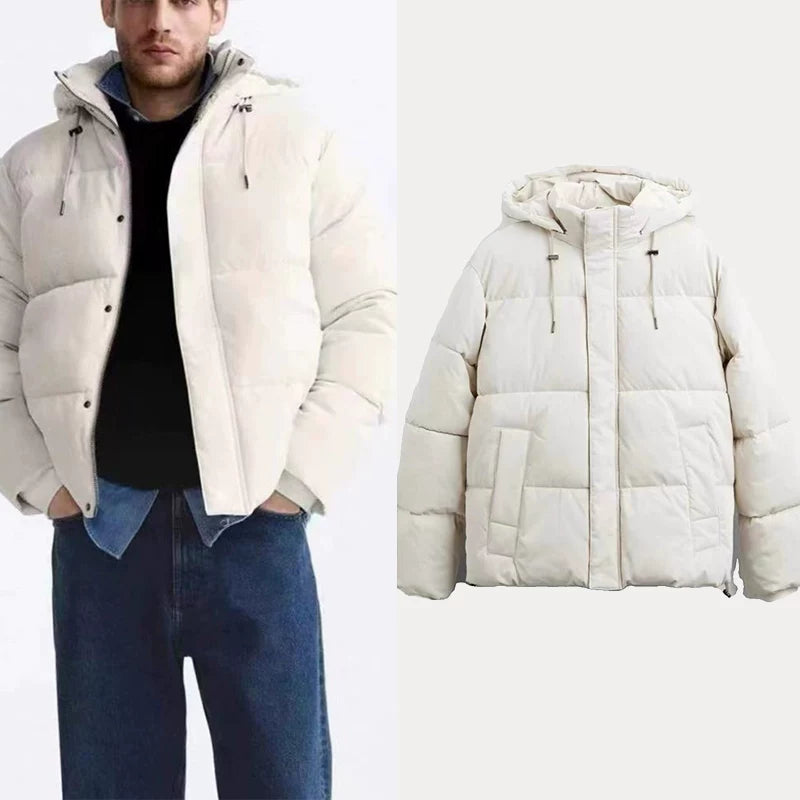 White Hooded Puffer Jacket