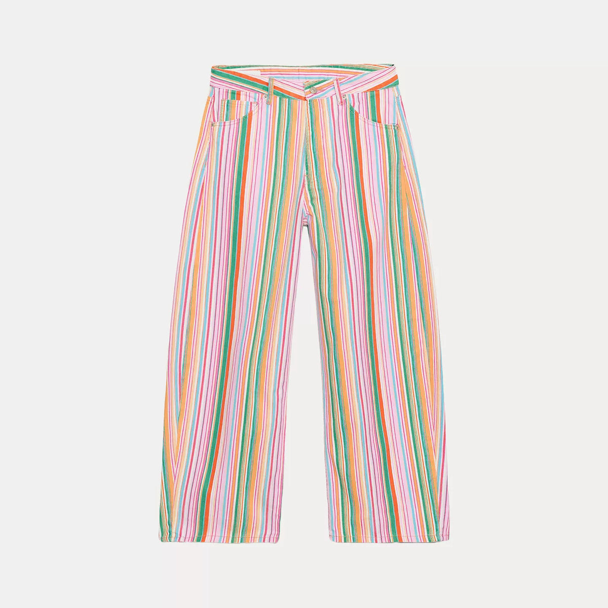 Striped Relaxed Mid-Rise Jeans