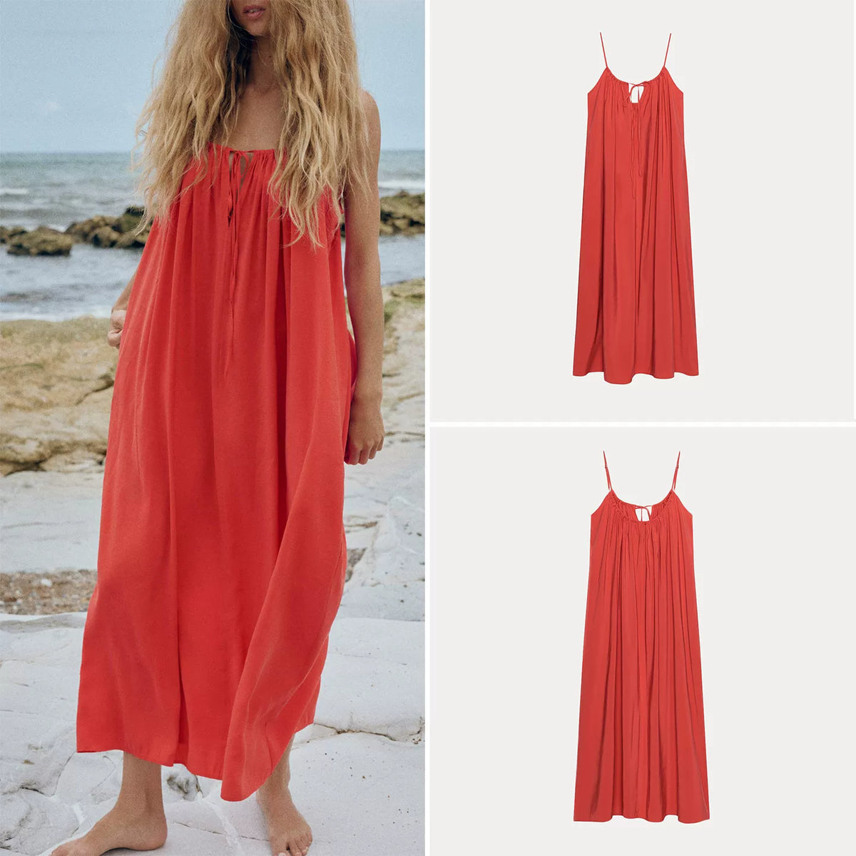 Bow V-Neck Slip Dress