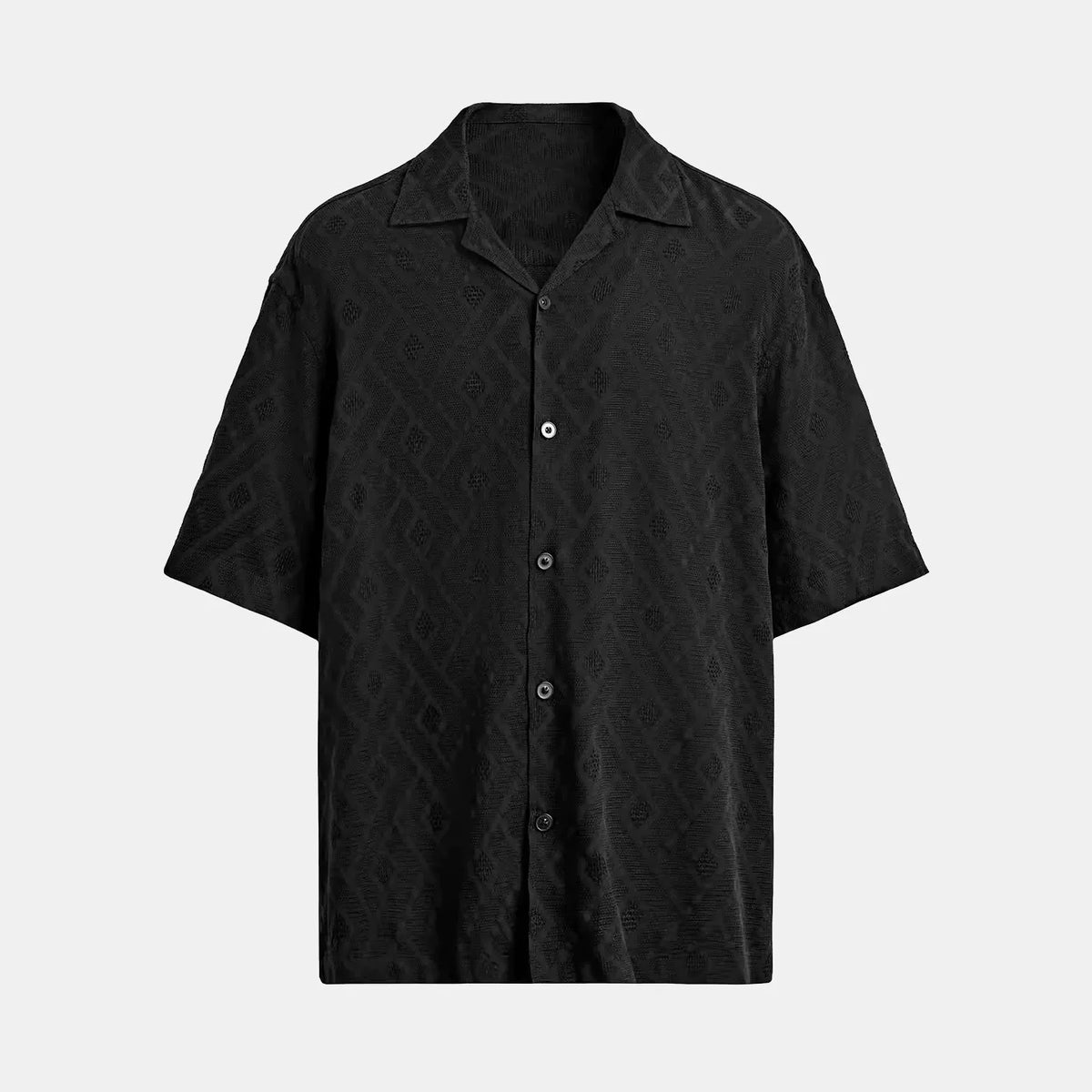 Short-Sleeve Shirt and Jacquard Shorts Set