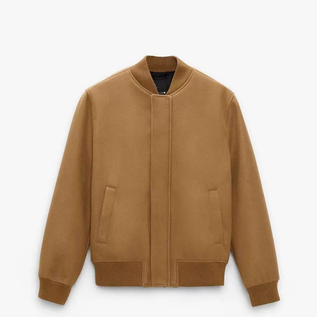 Wool-Blend Baseball Flight Jacket
