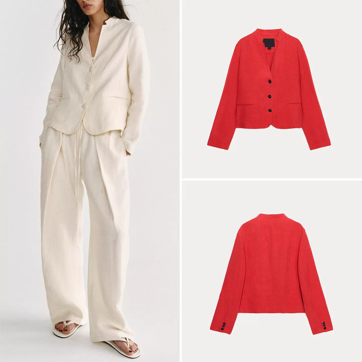 Stand-Collar Blazer