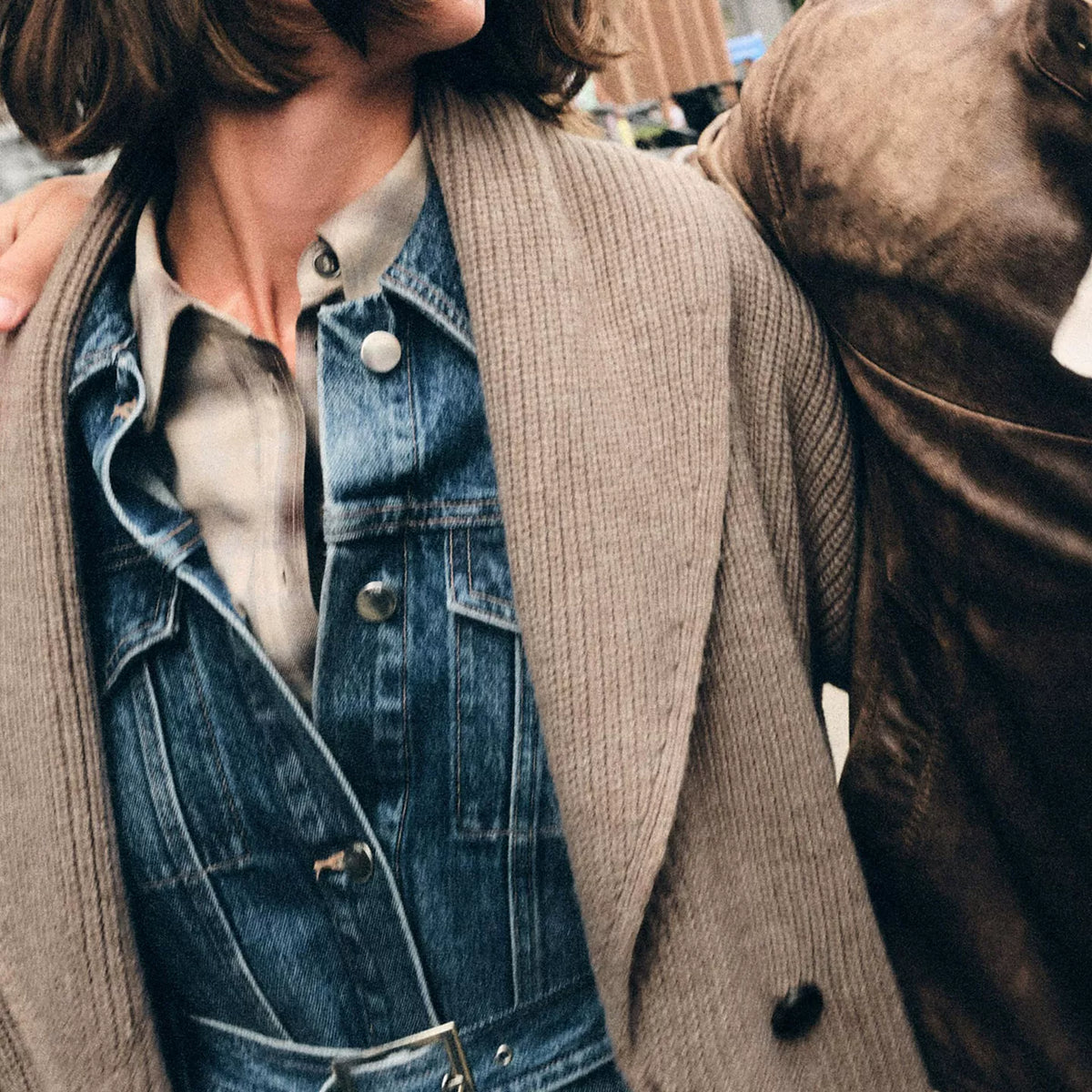 Double-Breasted Knit Cardigan