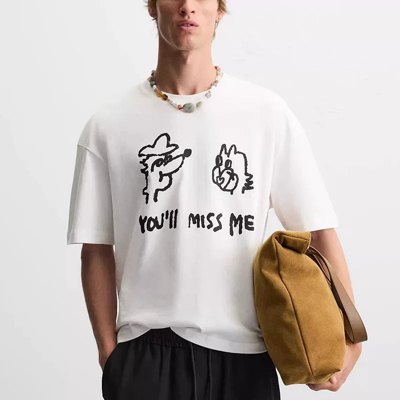 Printed Patchwork Crew T-Shirt