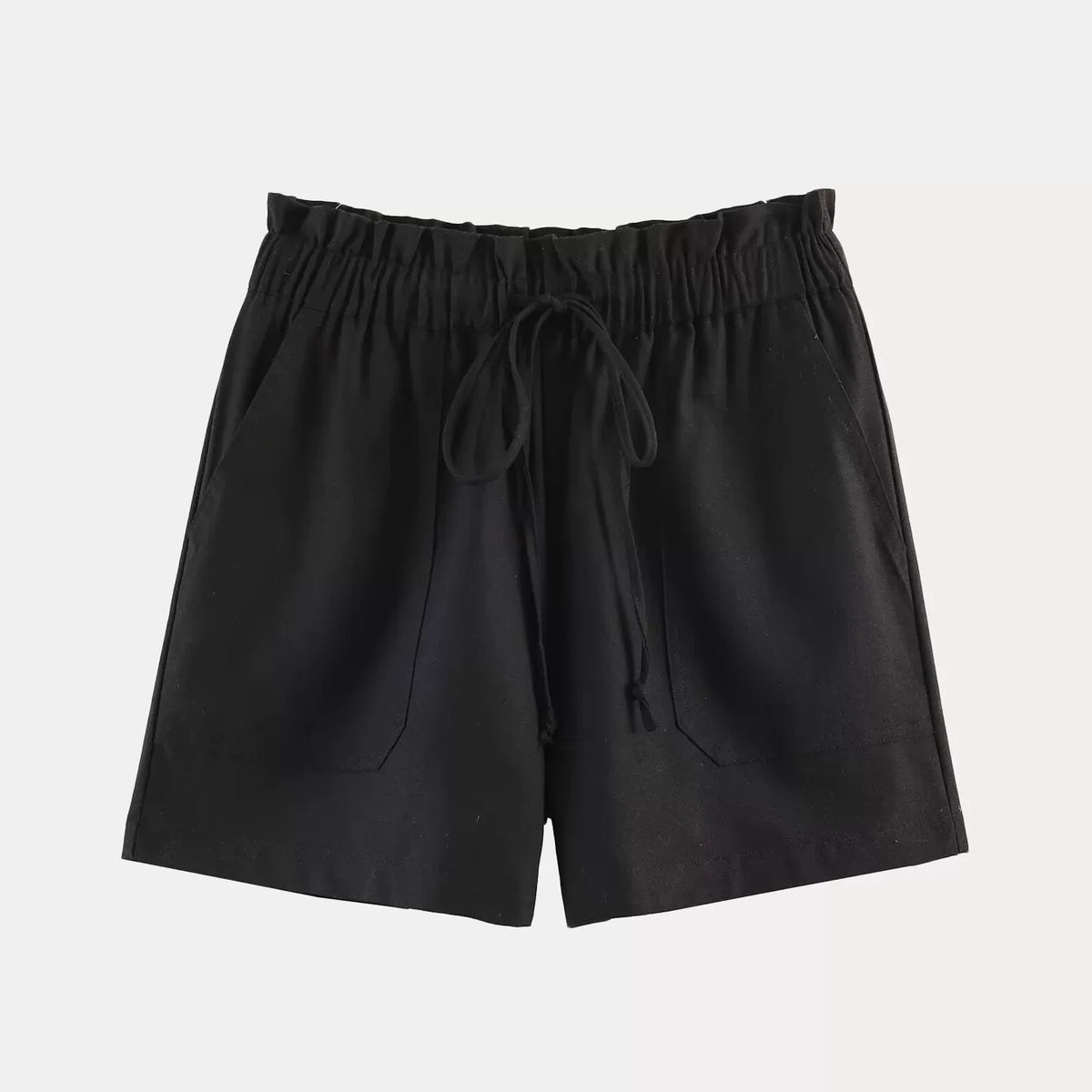 Pocket Shirt and Tie-Waist Shorts Set