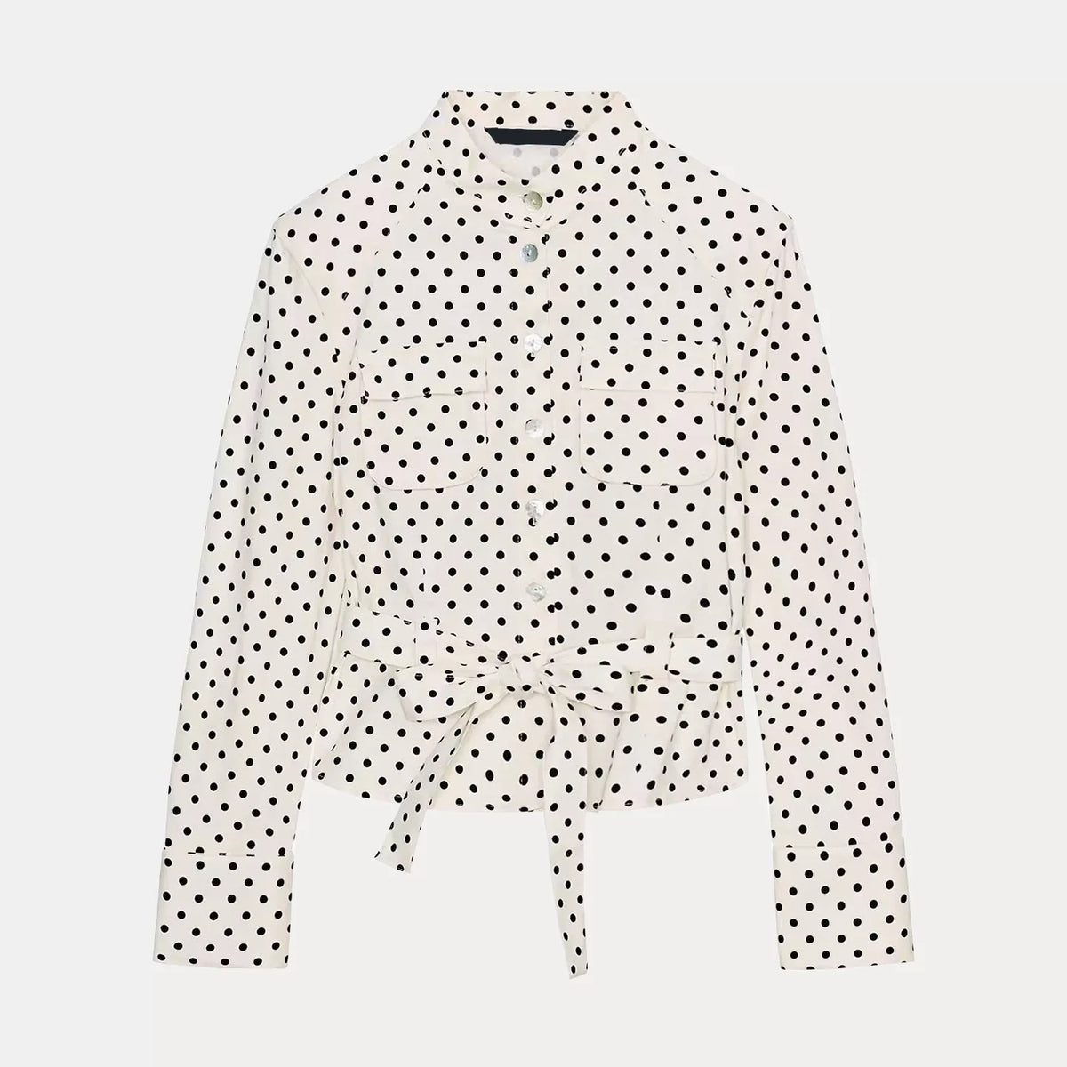 Polka Dot Shirt Jacket & Capri Trousers Set