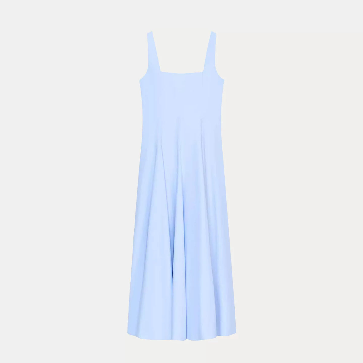 Poplin Square-Neck Flare Dress