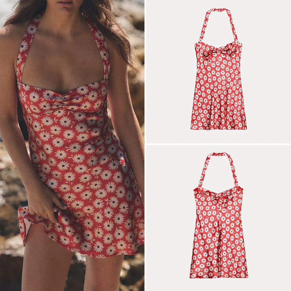 Floral Halter Mini Dress