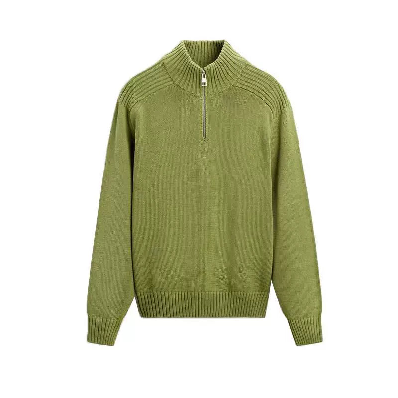 Half-Turtleneck Slim Knit Sweater