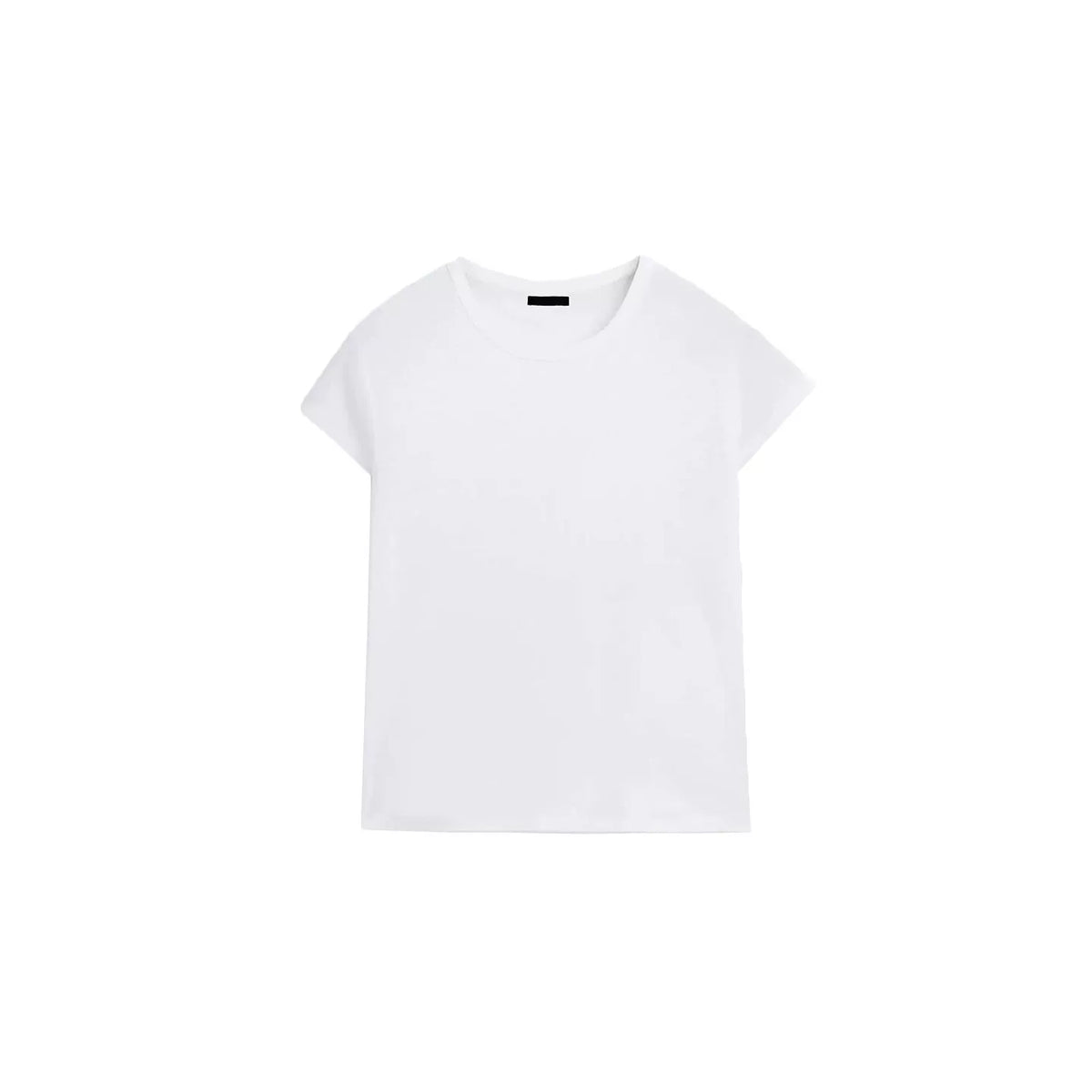 Straight-Shoulder Crew Neck T-Shirt