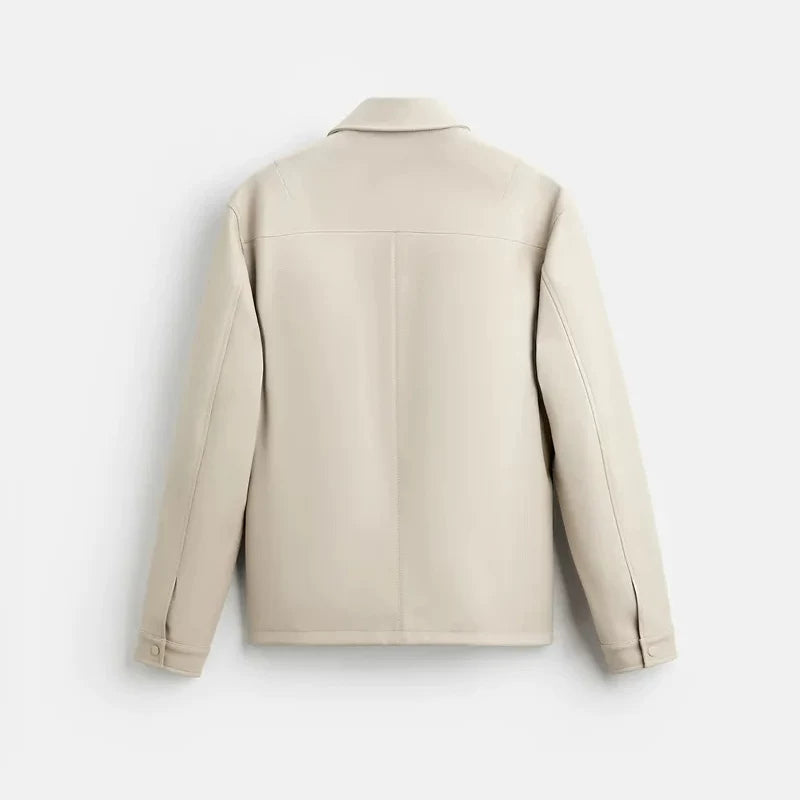Faux Leather Slim Zip Jacket
