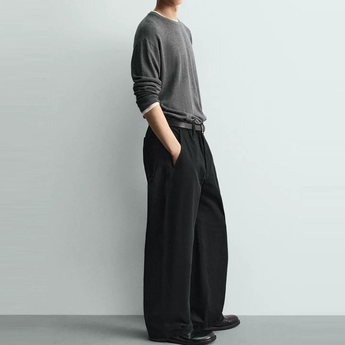 Contrast Layered Knit Sweater