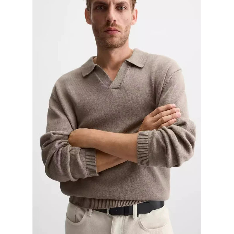 Long-Sleeve Knit Polo