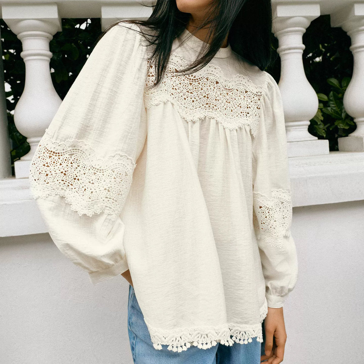 Romantic Lace Long-Sleeve Shirt