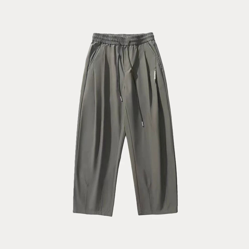 Pleated Straight-Leg Cargo Trousers