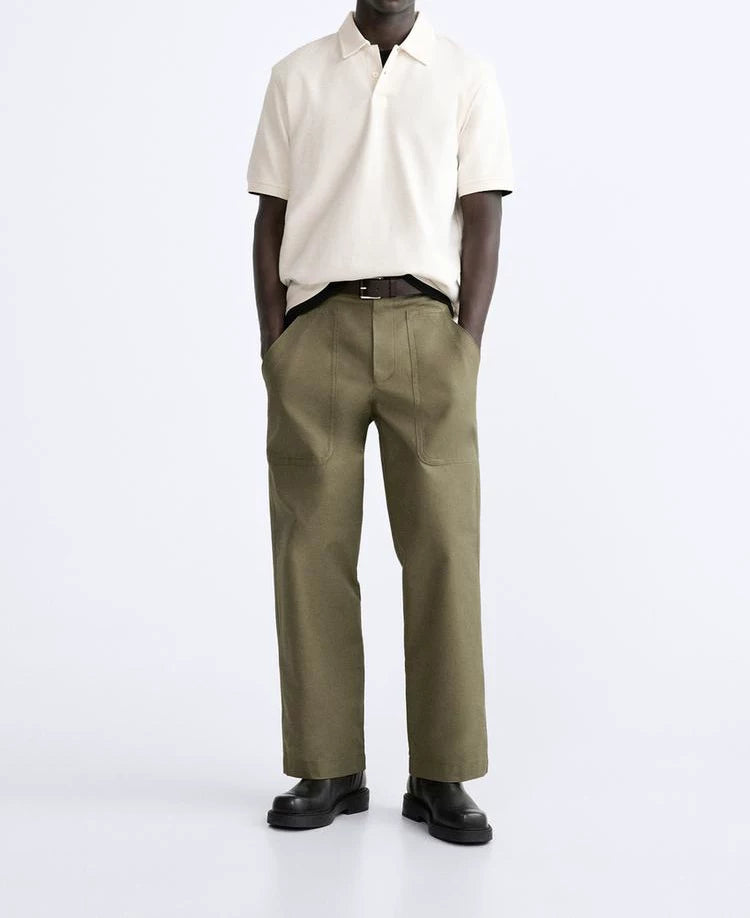 Textured Short-Sleeve Polo