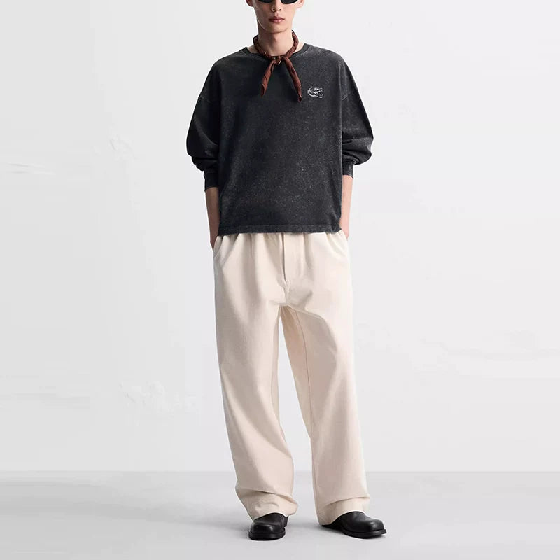 Washed Snake Print Long-Sleeve T-Shirt