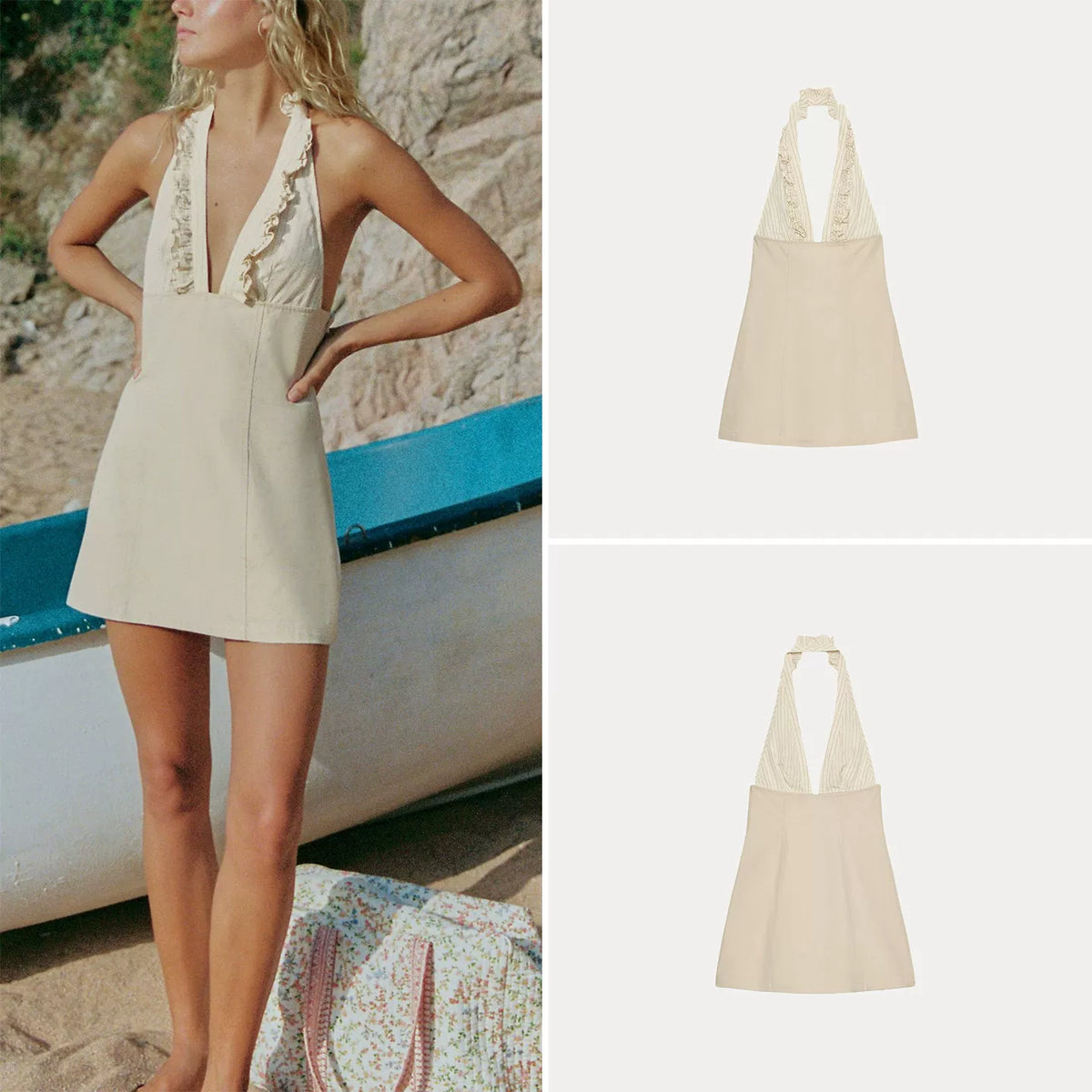 Halter Tiered Short Dress