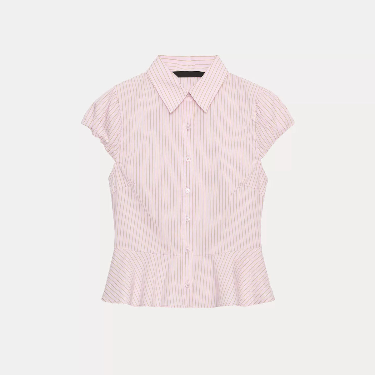 Puff-Sleeve Peplum Shirt