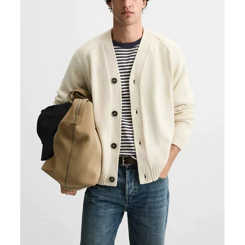 Contrast Single-Breasted Cardigan