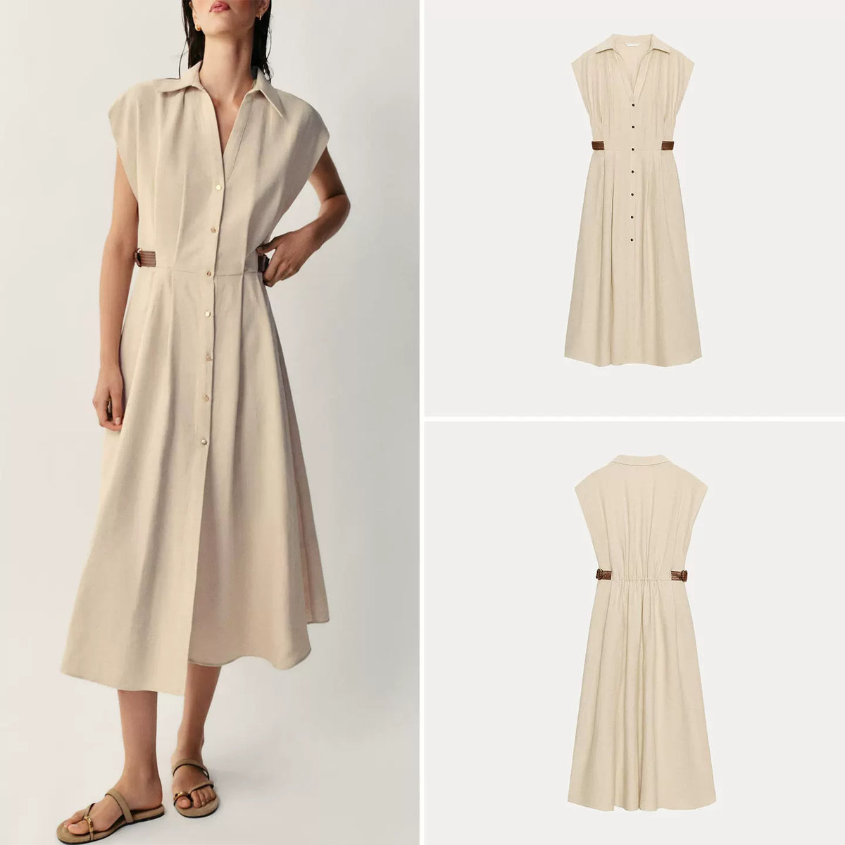 Long Sleeveless Shirt Dress