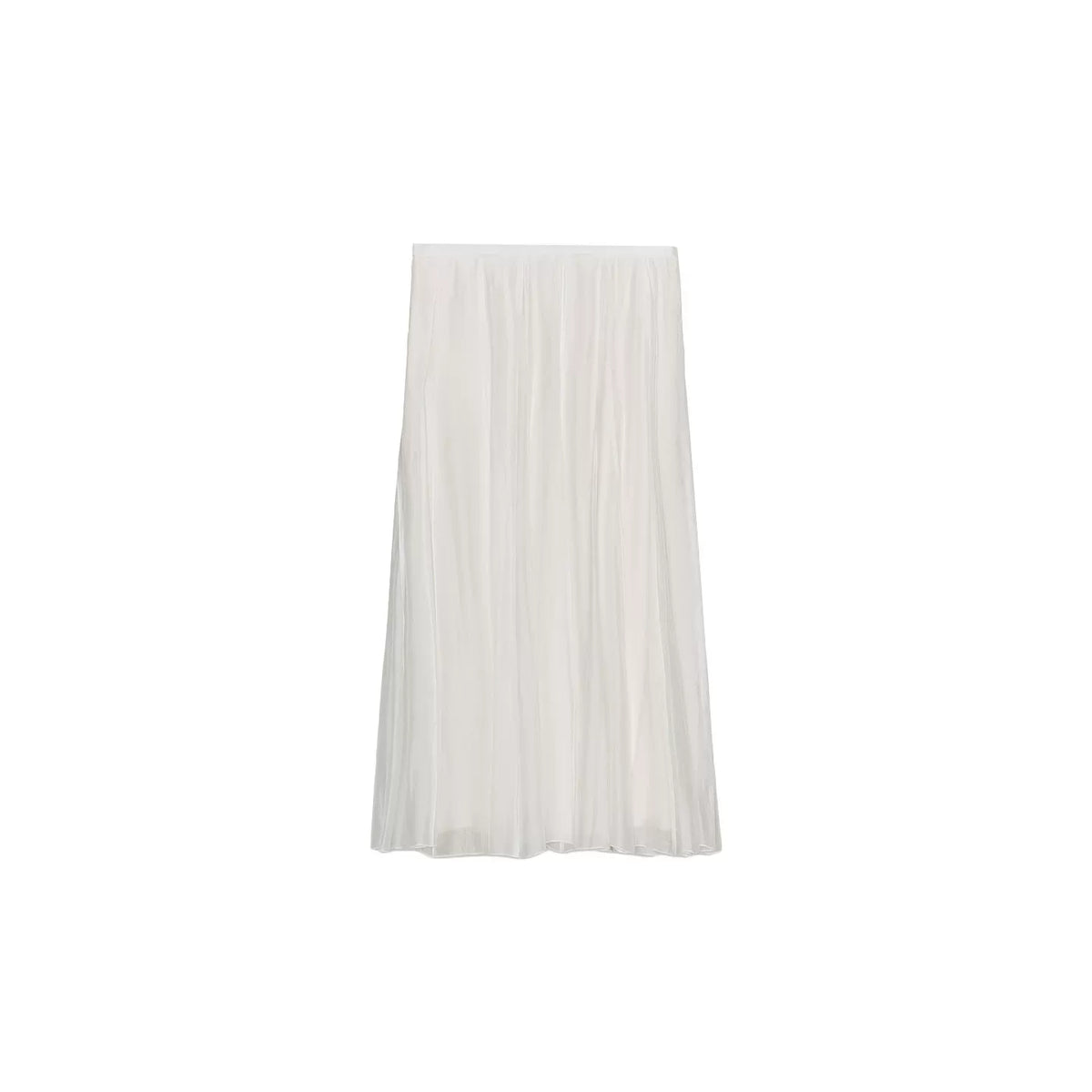 Draped Pleated Mid-Rise Skirt