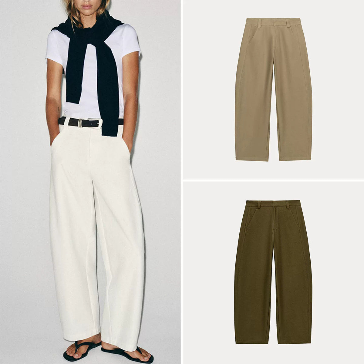 Mid-Rise Bucket Trousers with Pockets