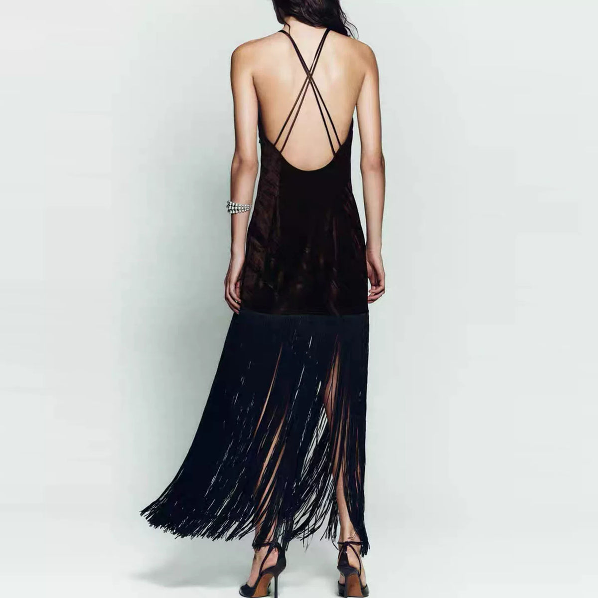 Tasselled Halter Dress