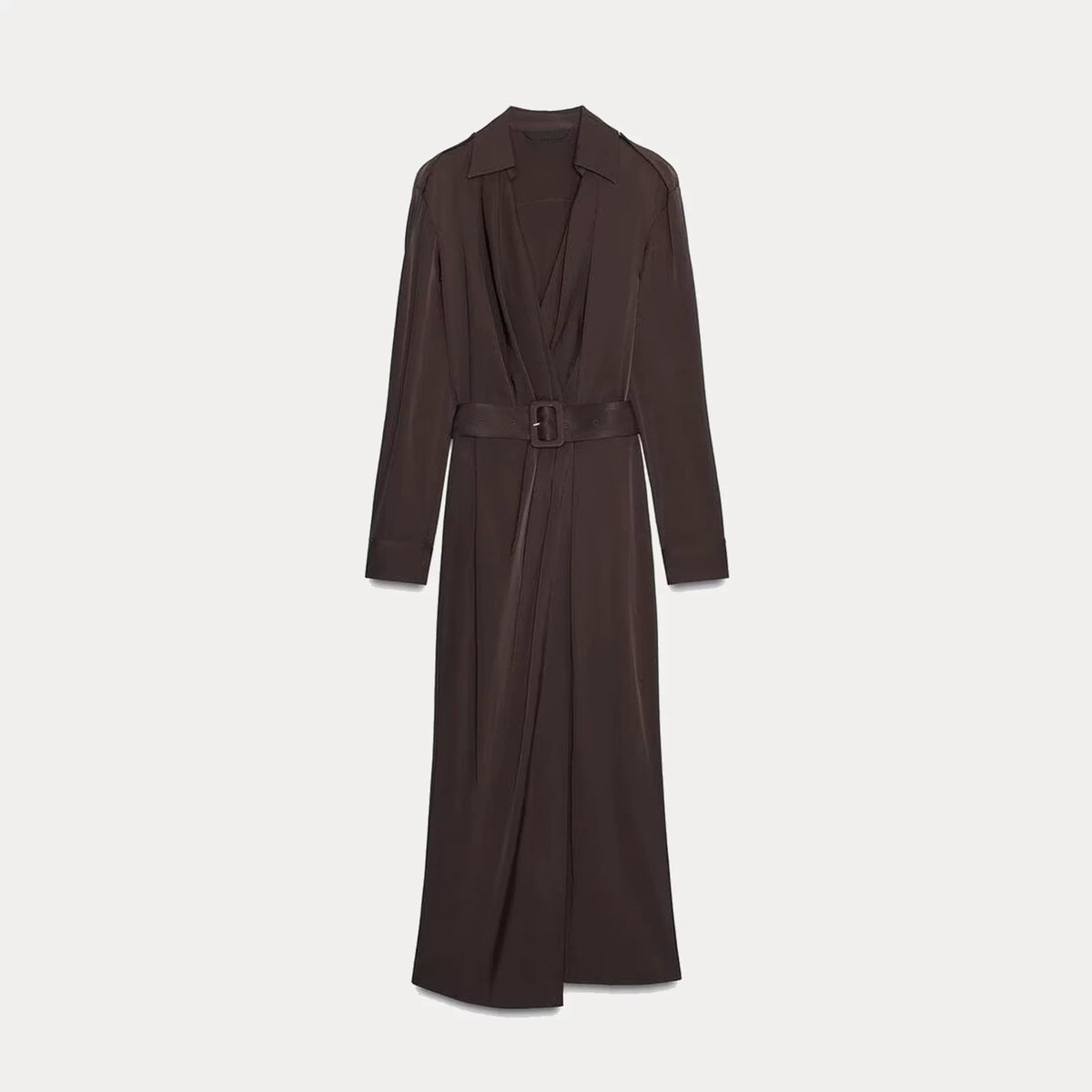 Double-Breasted Belted Midi Dress