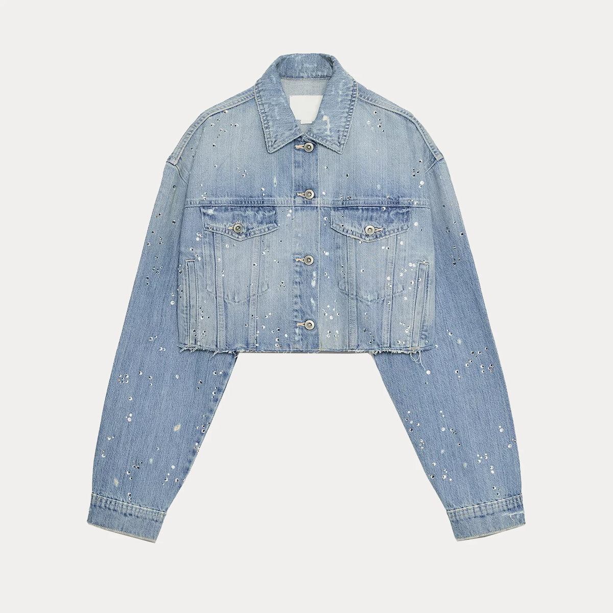 Denim Jacket and High-Rise Jeans Set