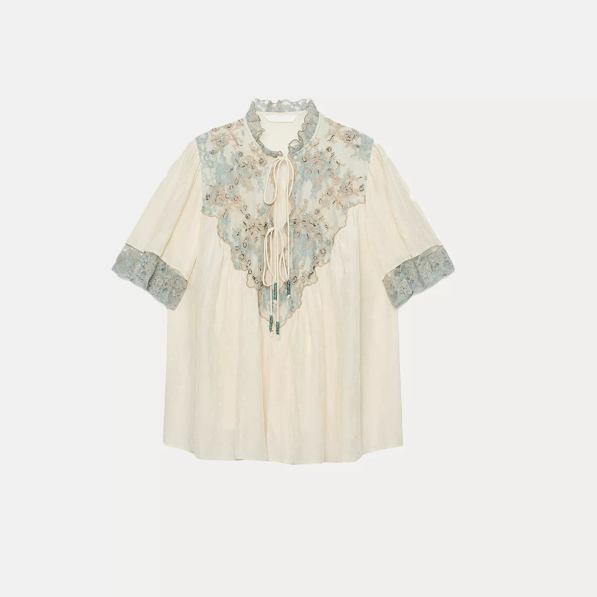 Lace Button-Up Shirt