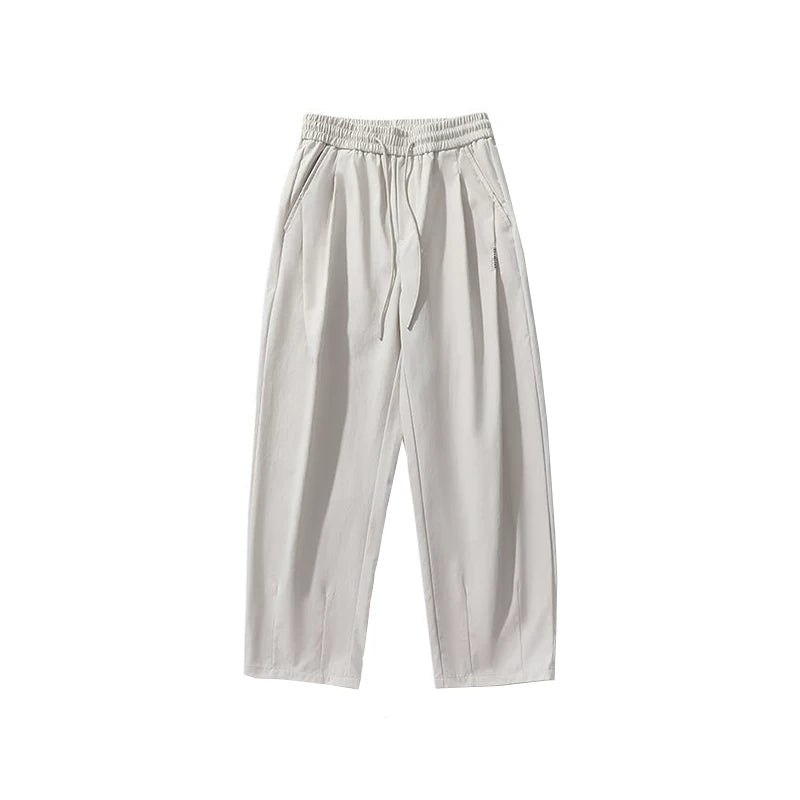 Pleated Straight-Leg Cargo Trousers