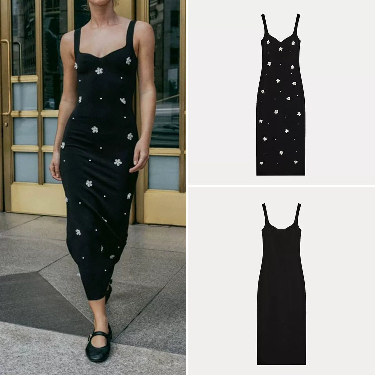Floral Stretch Midi Dress