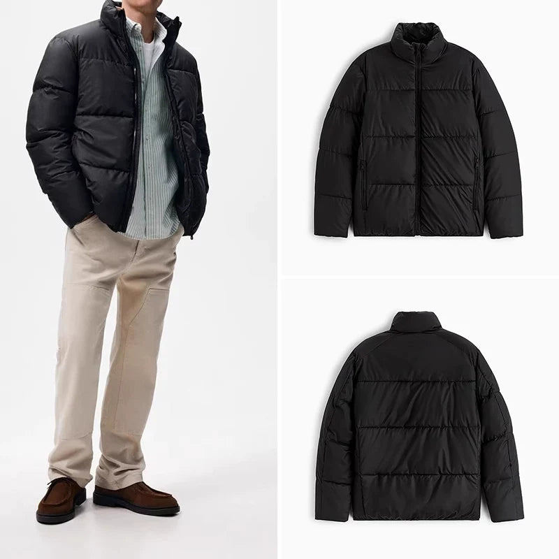 Coated Faux Leather Puffer Jacket