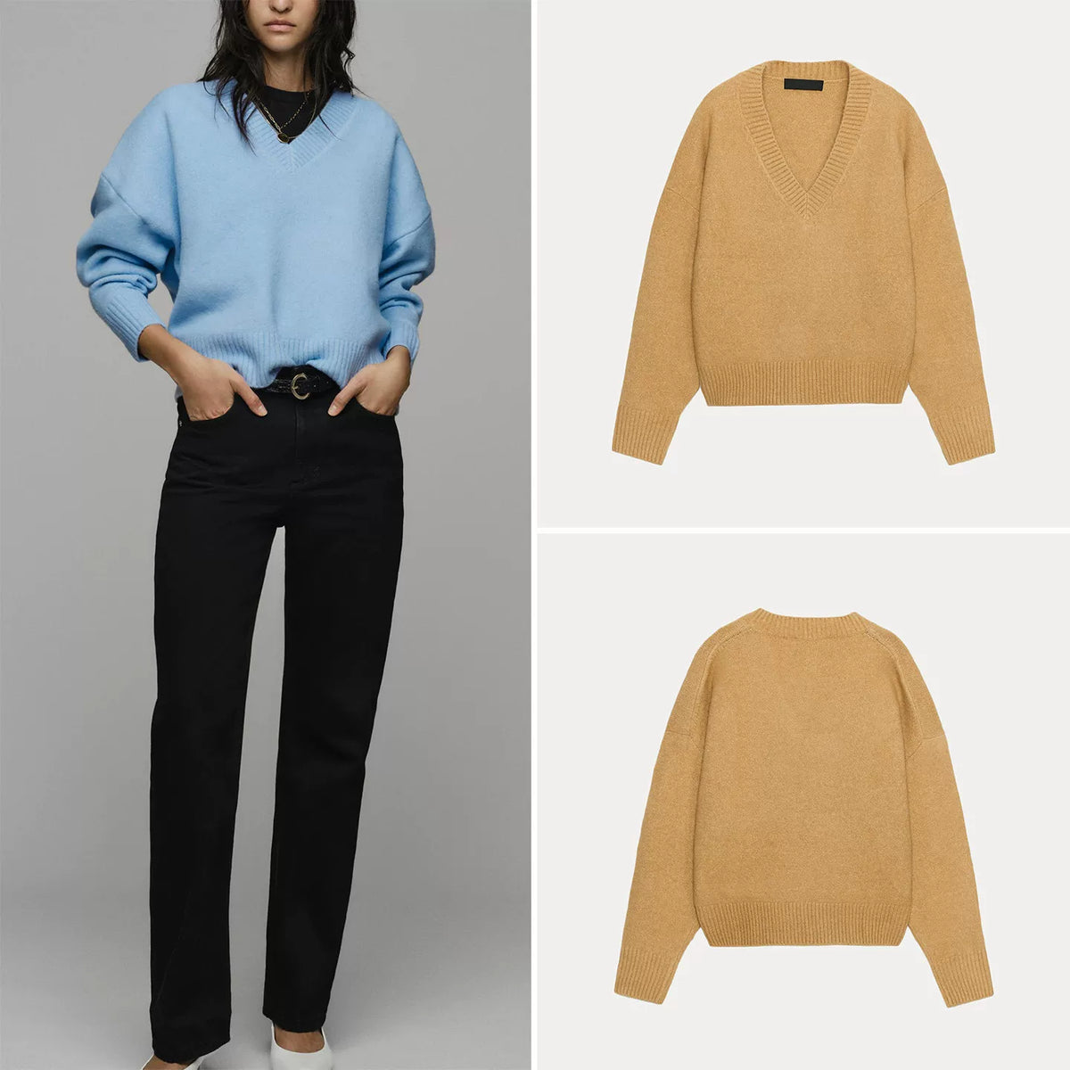 Soft-Touch V-Neck Knit Sweater