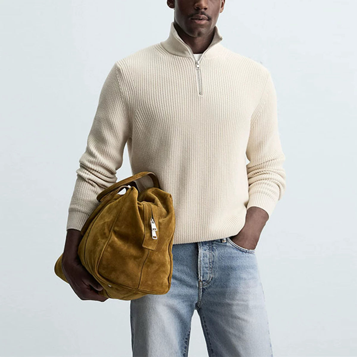 Half-Zip Mock Neck Sweater