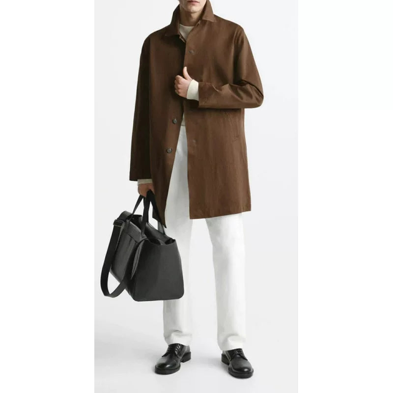 Windproof Mid-Length Trench Coat