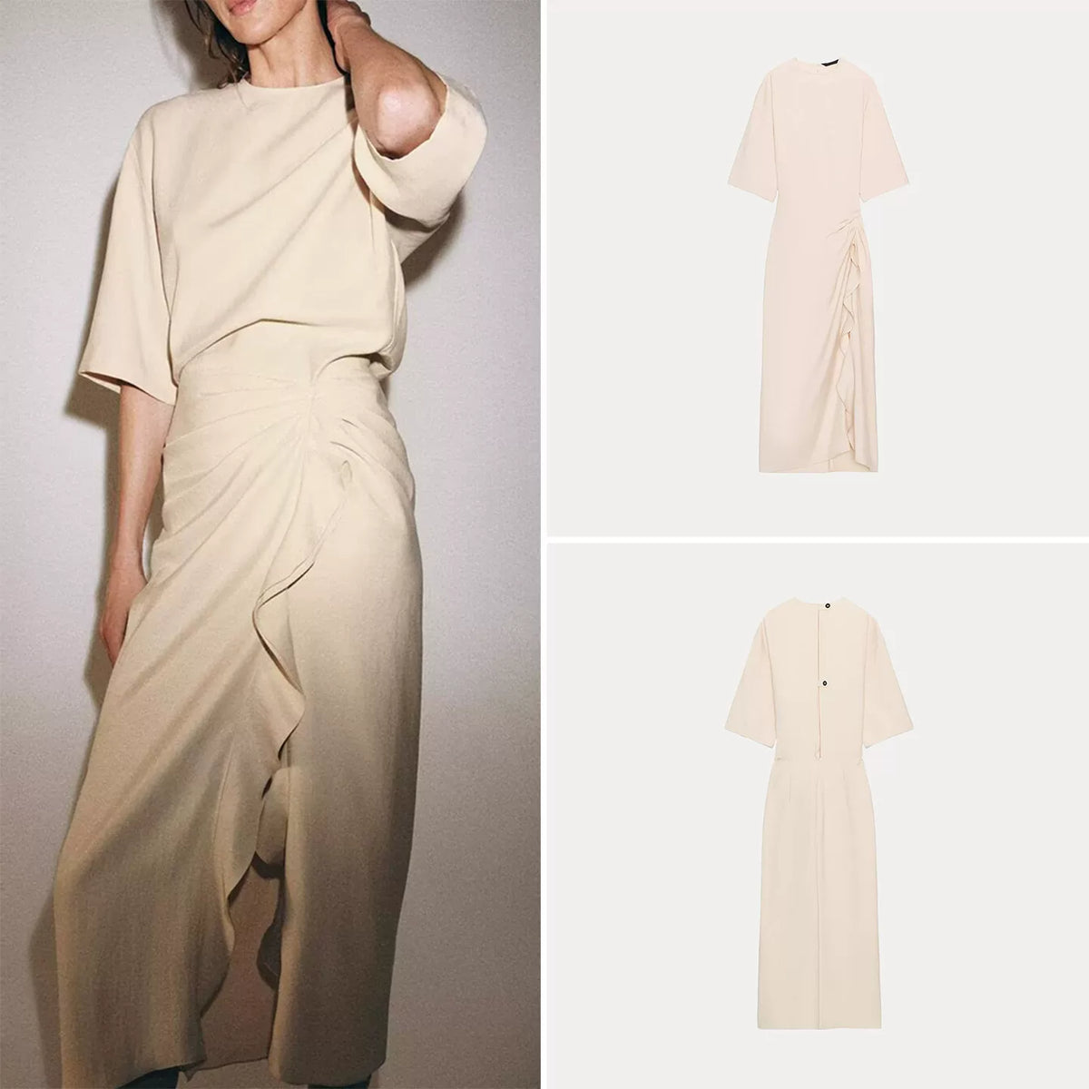 Gathered Midi Dress