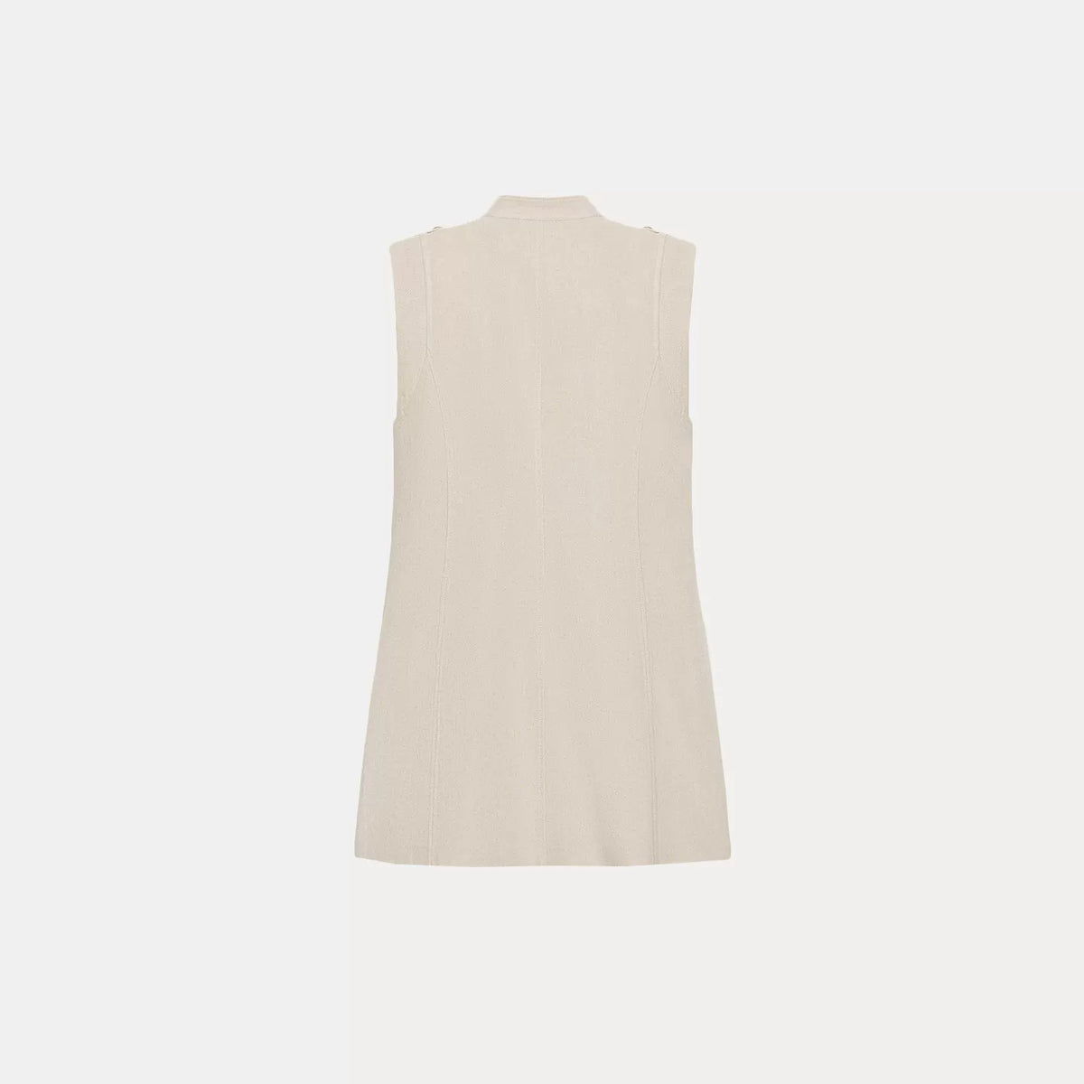 Sleeveless Knot-Button Mini Dress