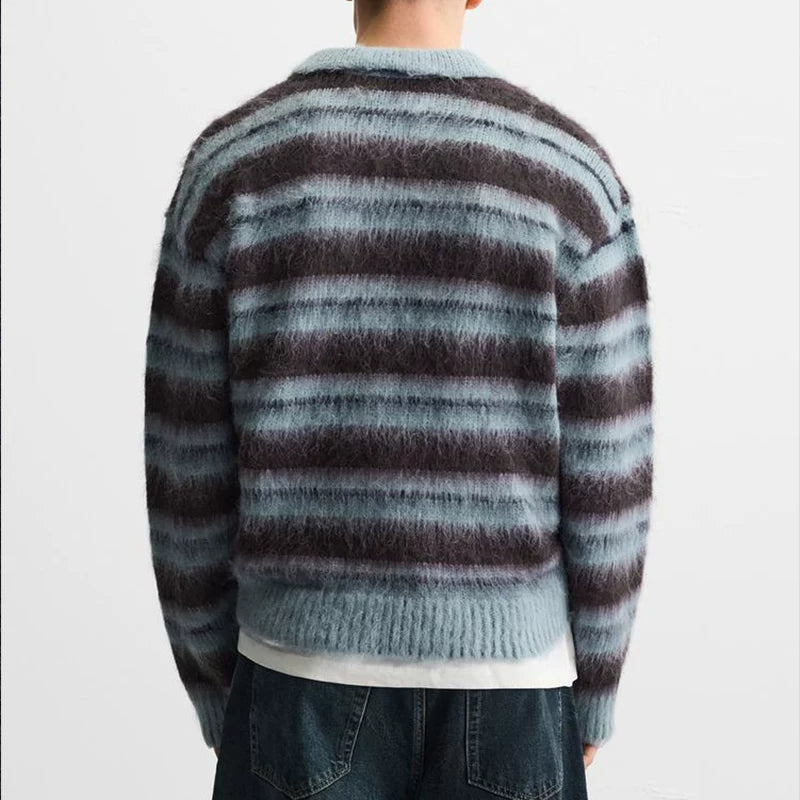 Brushed Striped Knit Polo