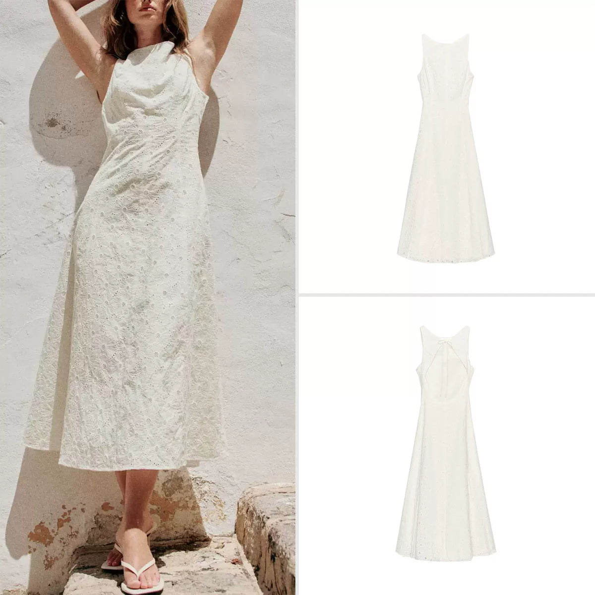 Cutout Embroidered Maxi Dress